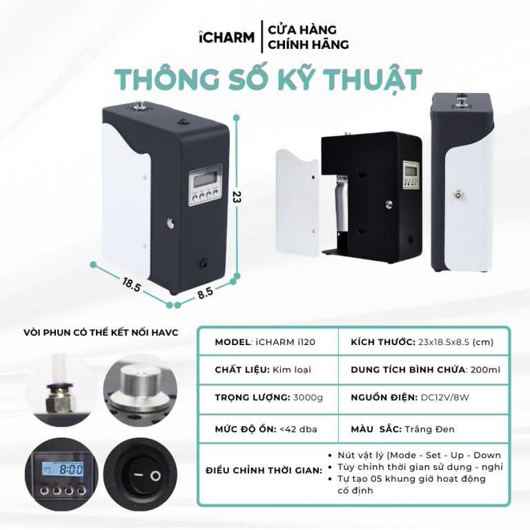 máy xông tinh dầu cao cấp i120