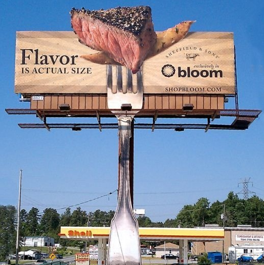 Biển quảng cáo phát ra mùi thịt nướng