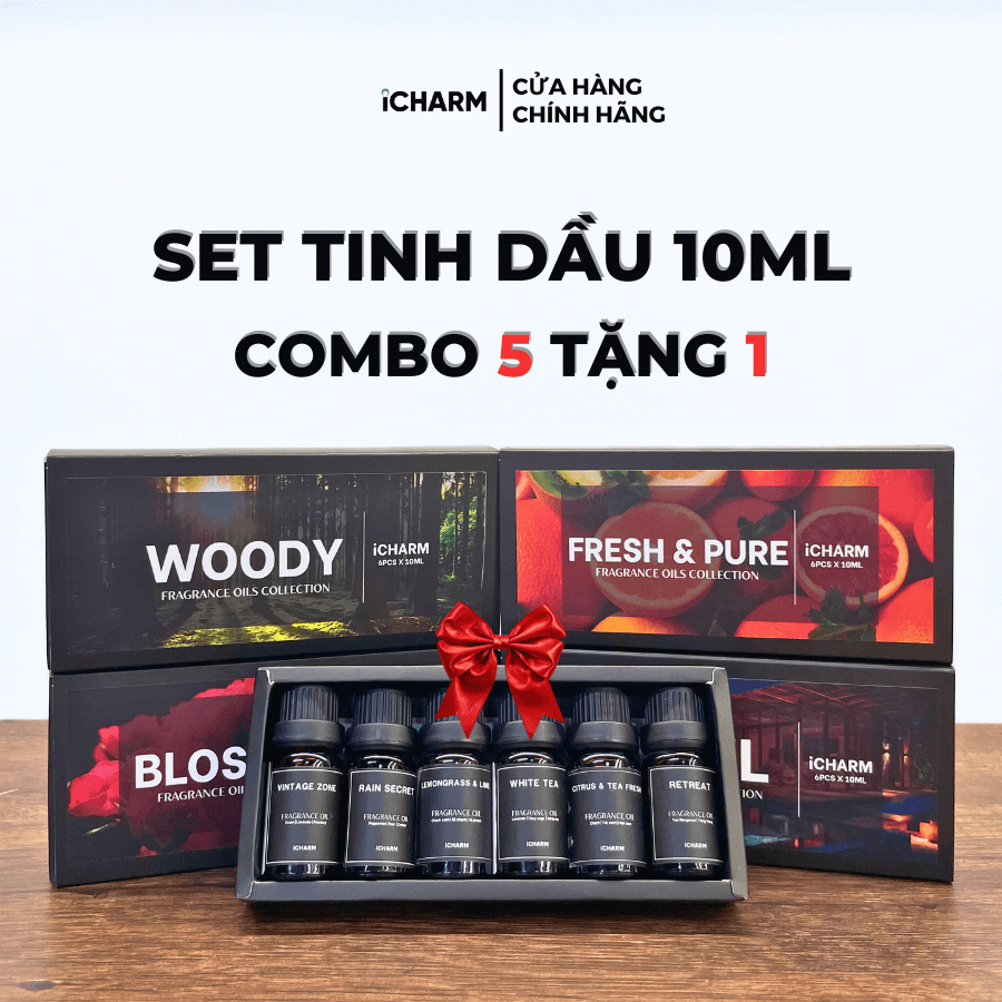 [Mua 5 tặng 1] Set 6 chai BST tinh dầu xông phòng 10ml