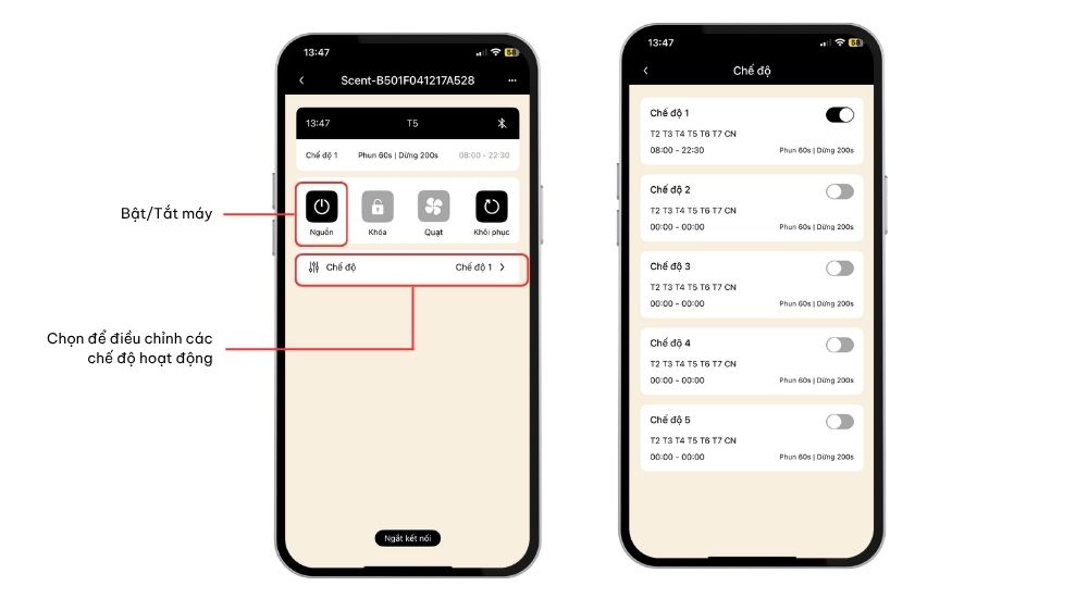 Hướng dẫn bật tắt máy